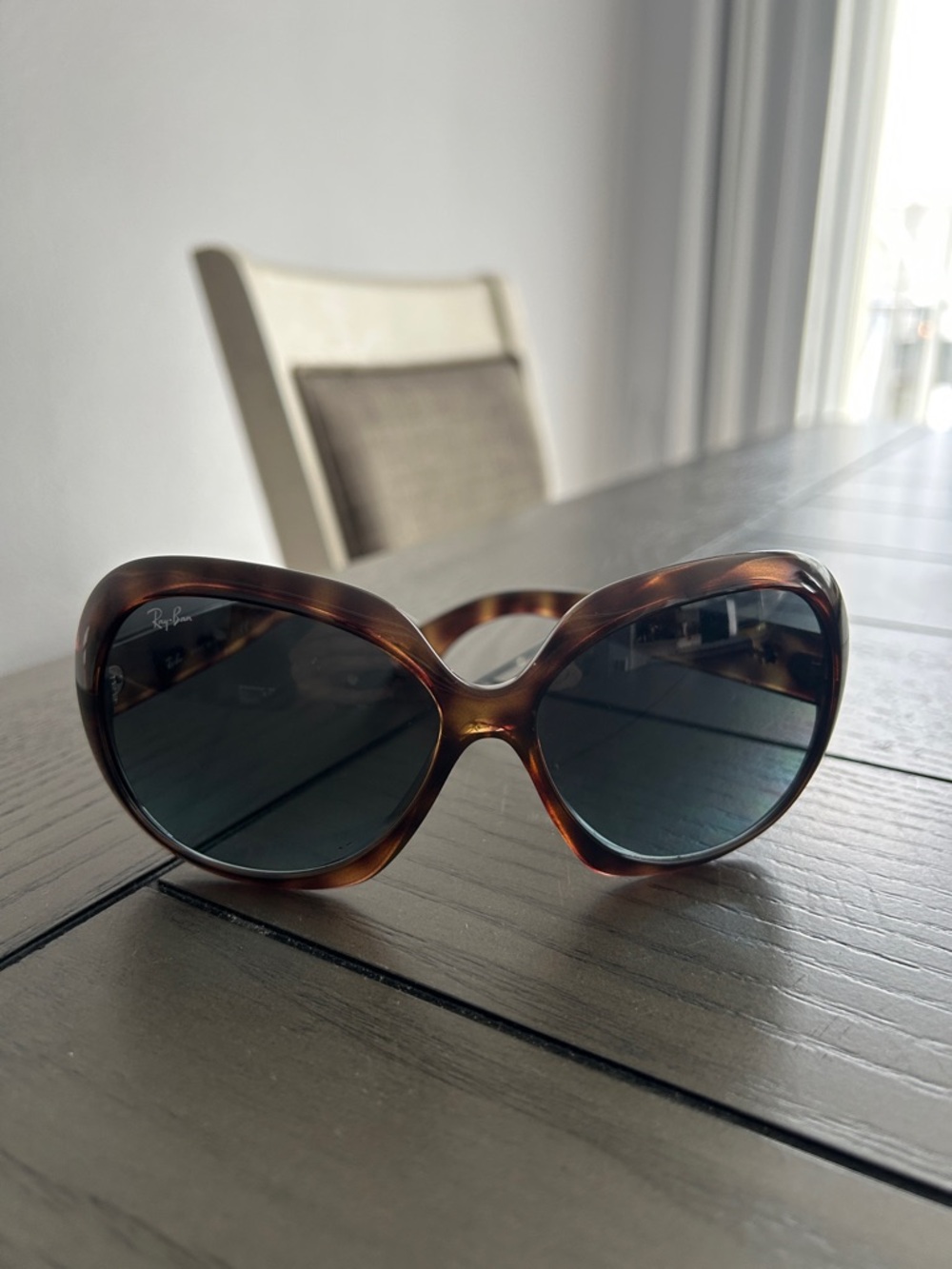 Ray-Ban Women's Tortoiseshell Sunglasses with Dark Lenses - Picture 2 of 5
